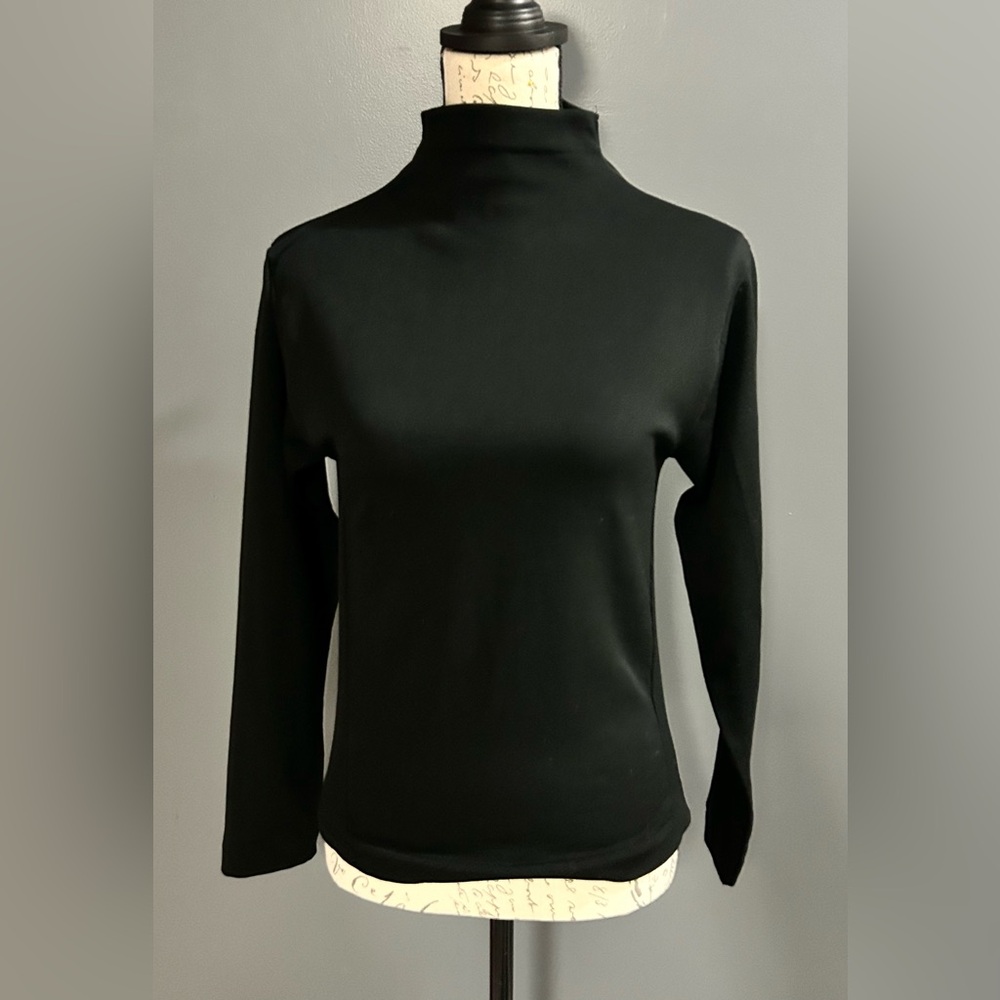F&F Black Long-Sleeve Mock Neck Top